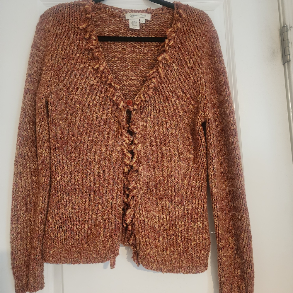 Coldwater Creek Autumn Blend Fringe Detail Cardigan